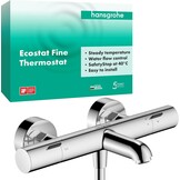 hansgrohe Ecostat Fine - Badthermostaat opbouw, Badkraan met veiligheidsblokkering (SafetyStop) bij 40° C, thermostaat voor de badkuip, mengkraan voor 2 functies, chroom, 13325000