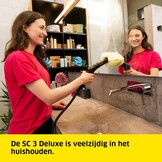 Kärcher stoomreiniger SC 3 Deluxe EasyFix, stoomdruk: 3,5 bar, opwarmtijd: 30 s, vermogen: 1.900W, tot 75 m², reservoir: 1L, vloerreinigingsset, microvezel overtrek, sproeiers, ronde borstel