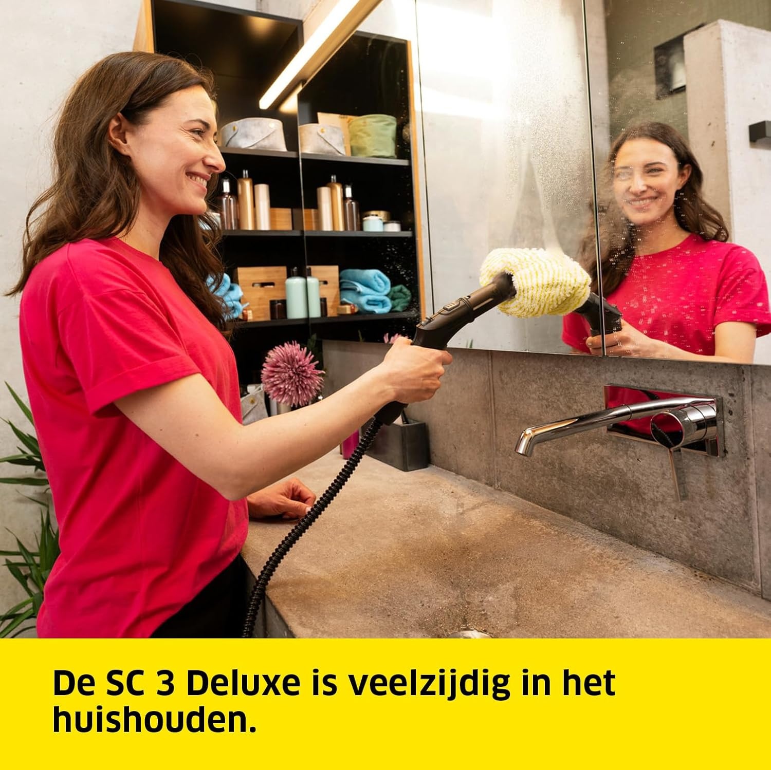 Kärcher stoomreiniger SC 3 Deluxe EasyFix, stoomdruk: 3,5 bar, opwarmtijd: 30 s, vermogen: 1.900W, tot 75 m², reservoir: 1L, vloerreinigingsset, microvezel overtrek, sproeiers, ronde borstel
