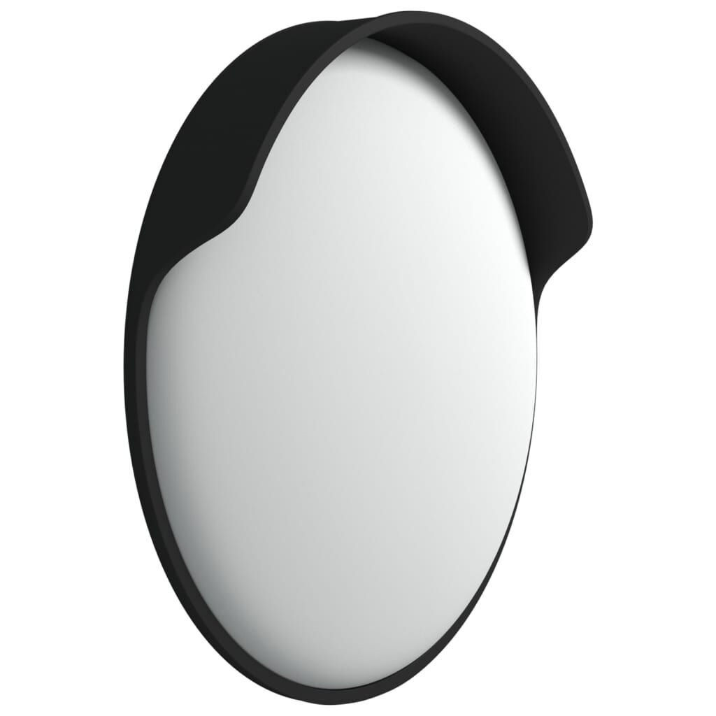 vidaXL Verkeersspiegel voor buiten convex Ø60 cm polycarbonaat zwart