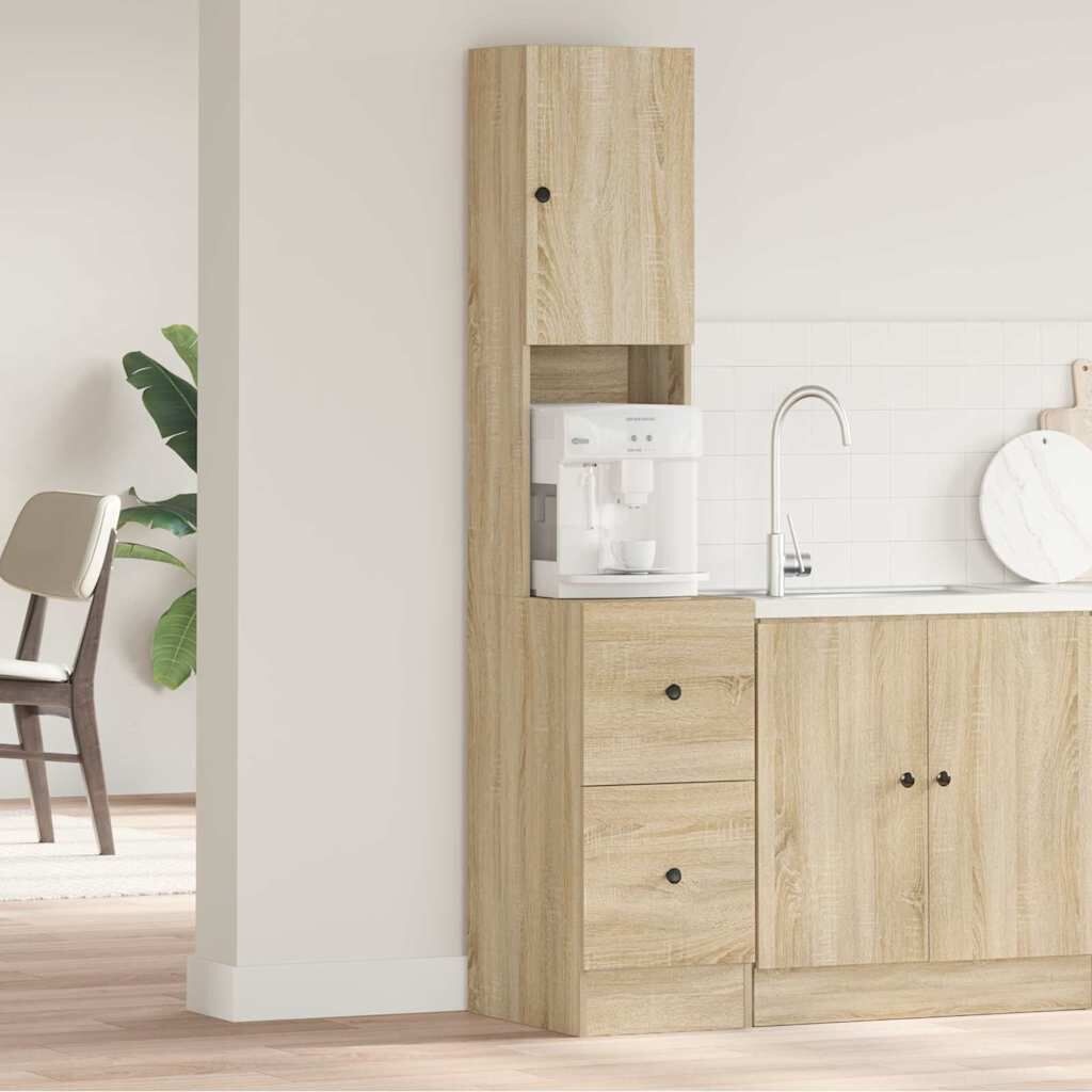 vidaXL Keukenkast met lade Beige 35 x 50 x 180 cm Bewerkt hout