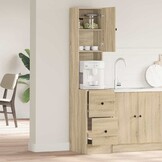 vidaXL Keukenkast met lade Beige 35 x 50 x 180 cm Bewerkt hout