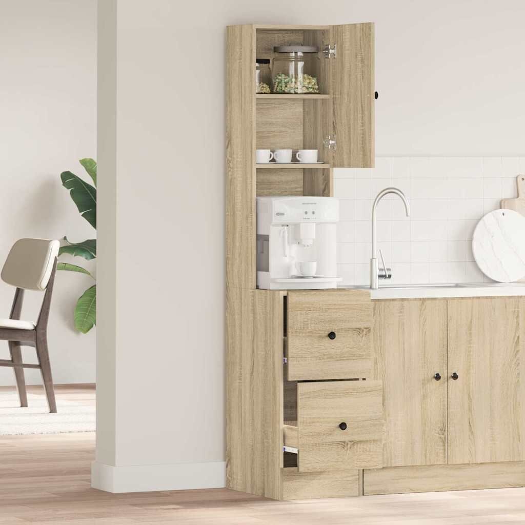 vidaXL Keukenkast met lade Beige 35 x 50 x 180 cm Bewerkt hout