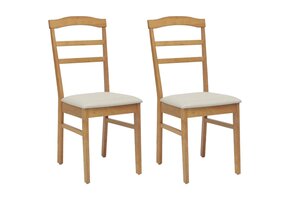 Eetkamerstoelen Massief Rubberhout (2 stuks) - Natuurlijk & Licht (52% Korting)