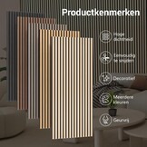 TONOR Akoestische Panelen Wandpanelen 4 Stuks, 120 x 60-2.88㎡, 3D Houten Wandpanelen, Geluidsabsorberende Tasseau Wanddecoratie Voor Slaapkamer, Woonkamer, Kantoor, Balie, Burly Hout - Maat 4 Pak