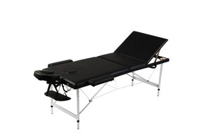 Inklapbare Massagetafel met Aluminium Frame (Zwart) - 59% Korting!