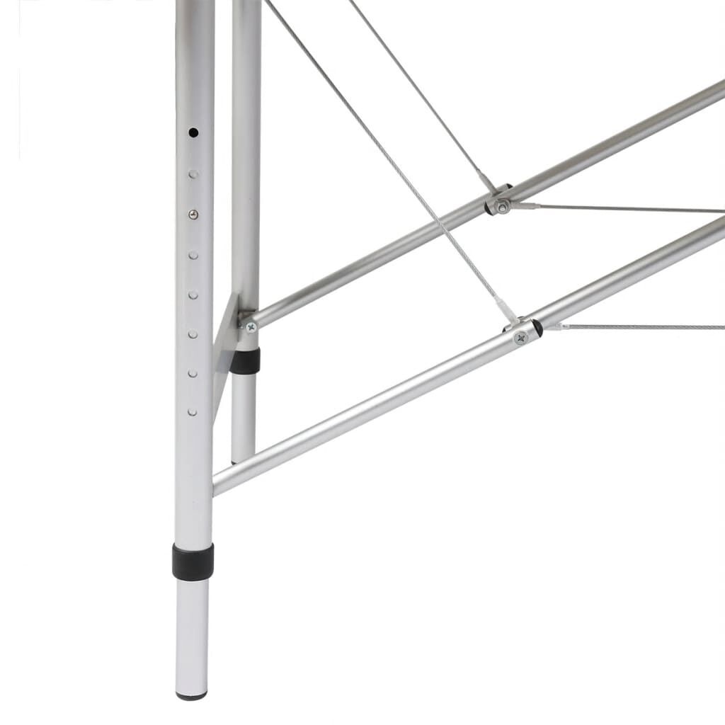 vidaXL Inklapbare massagetafel 3 zones met aluminium frame (zwart)