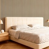 TONOR Akoestische Panelen Wandpanelen 4 Stuks, 120 x 60-2.88㎡, 3D Houten Wandpanelen, Geluidsabsorberende Tasseau Wanddecoratie Voor Slaapkamer, Woonkamer, Kantoor, Balie, Burly Hout - Maat 4 Pak