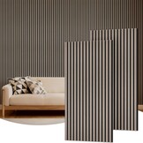 TONOR Akoestische Panelen Wandpanelen 4 Stuks, 120 x 60-2.88㎡, 3D Houten Wandpanelen, Geluidsabsorberende Tasseau Wanddecoratie Voor Slaapkamer, Woonkamer, Kantoor, Balie, Burly Hout - Maat 4 Pak