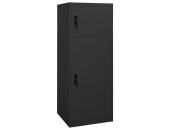 vidaXL Zadelkast 53x53x140 cm staal antracietkleurig
