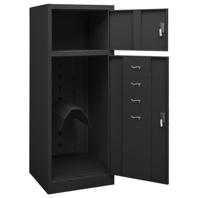 vidaXL Zadelkast 53x53x140 cm staal antracietkleurig