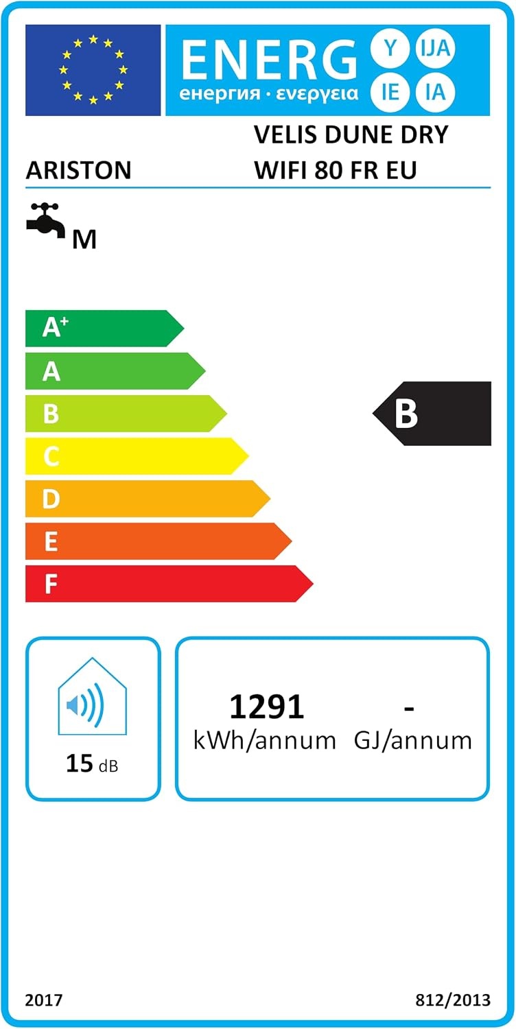 Ariston Velis Evo Dune Dry WiFi Boiler 80 Liter - Wit, Ultra-plat