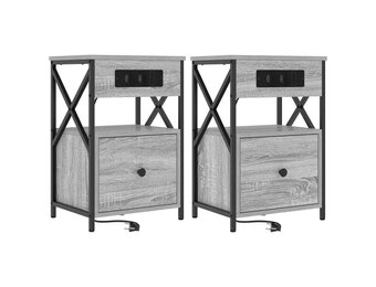 vidaXL Nachtkastje 2 st Grijs Sonoma 40 x 31 x 60 cm Bewerkt hout