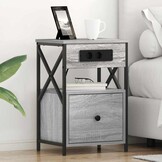 vidaXL Nachtkastje 2 st Grijs Sonoma 40 x 31 x 60 cm Bewerkt hout
