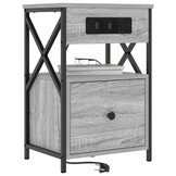 vidaXL Nachtkastje 2 st Grijs Sonoma 40 x 31 x 60 cm Bewerkt hout