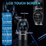 Massagepistool, spierpercussie-massageapparaat met 30 snelheden, stil handmassageapparaat, massagepistool met LCD-touchscreen, 10 koppen, massagepistool voor schouder, lichaam, rug, ontspanning