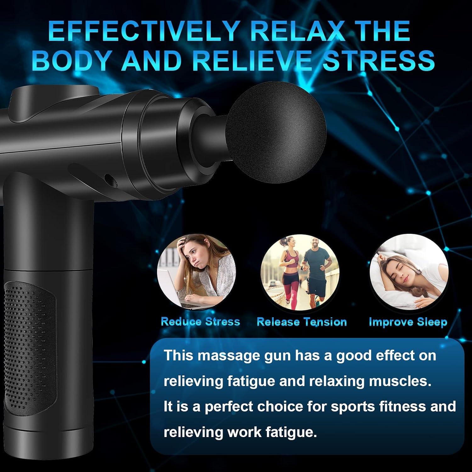 Massagepistool, spierpercussie-massageapparaat met 30 snelheden, stil handmassageapparaat, massagepistool met LCD-touchscreen, 10 koppen, massagepistool voor schouder, lichaam, rug, ontspanning
