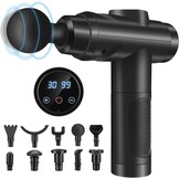 Massagepistool, spierpercussie-massageapparaat met 30 snelheden, stil handmassageapparaat, massagepistool met LCD-touchscreen, 10 koppen, massagepistool voor schouder, lichaam, rug, ontspanning