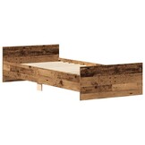 vidaXL Bedframe zonder matras 100x200 cm bewerkt hout oud hout