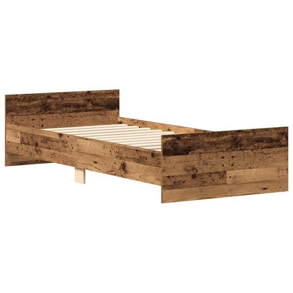 vidaXL Bedframe zonder matras 100x200 cm bewerkt hout oud hout