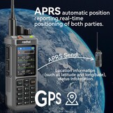 Radtel RT-880G GPS APRS Ham Radio 10W Walkie Talkie Draagbare CB-radio 1024 Kanalen HF SSB Rx met Cross-Band Repeater, 2,4 Inch Kleurenscherm, 2400mAh Oplaadbare Batterij,