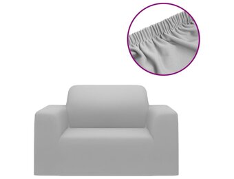 vidaXL Stretch meubelhoes voor bank grijs polyester jersey