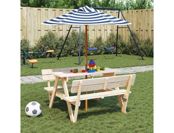 vidaXL Parasol voor kinderen met houten paal Ø120x140 cm