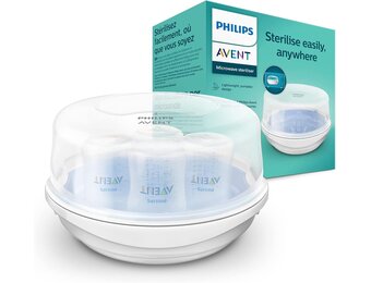 Philips Avent Stoomsterilisator - Geschikt voor de magnetron - Steriliseert in 2 minuten - Te gebruiken voor borstkolven en fopspenen - SCF281/02