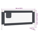 vidaXL Bedhekje peuter 180x25 cm stof donkergrijs