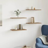 VidaXL Wandschappen 4 Stuks - 48% Korting - Bewerkt Hout