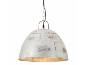 Industriële Hanglamp Rond Zilver 31 cm - 53% Korting