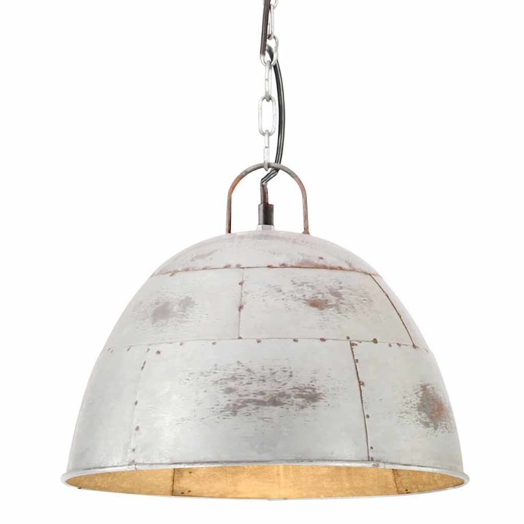 Industriële Hanglamp Rond Zilver 31 cm - 53% Korting