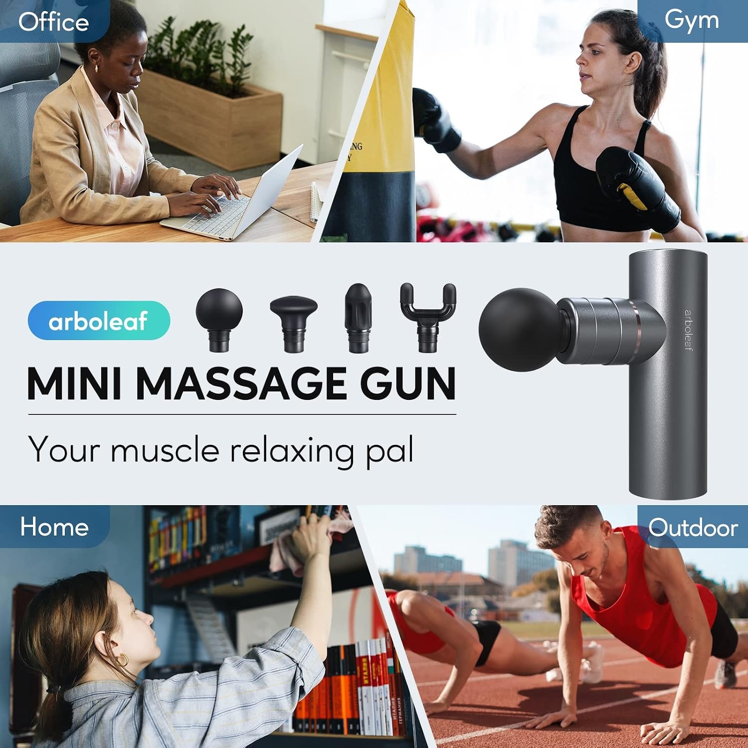 Mini Massagepistool met Warmte & Koude - 3200 tpm, Stil (<40dB), 8H Batterij, USB-C