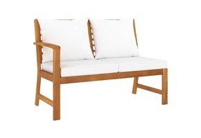 Acaciahouten Tuinbank met Crèmekleurig Kussen - 114,5 cm