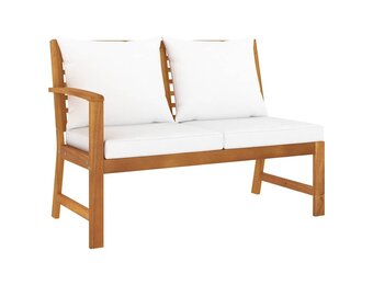 Tuinbank Acaciahout met Crèmekleurig Kussen - 114,5 cm - 35% Korting