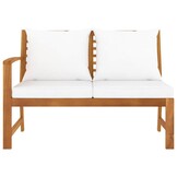 Tuinbank Acaciahout met Crèmekleurig Kussen - 114,5 cm - 35% Korting