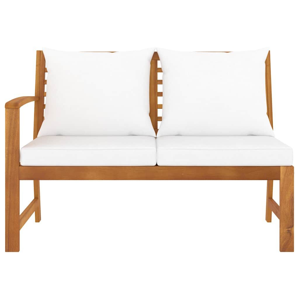 Tuinbank Acaciahout met Crèmekleurig Kussen - 114,5 cm - 35% Korting