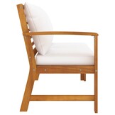 Tuinbank Acaciahout met Crèmekleurig Kussen - 114,5 cm - 35% Korting