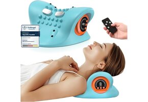 Nek- en Schoudermassagekussen met EMS-puls & Warmte | Blauw | 39% Korting
