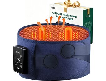 Warmtegordel Rug Pijnverlichting - Draadloos met 5 Massagemodi & 3 Warmtestanden