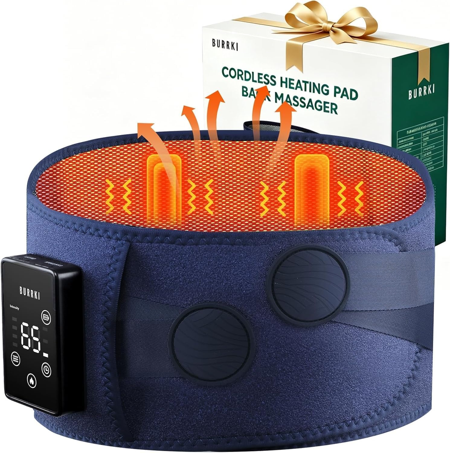 Warmtegordel Rug Pijnverlichting - Draadloos met 5 Massagemodi & 3 Warmtestanden
