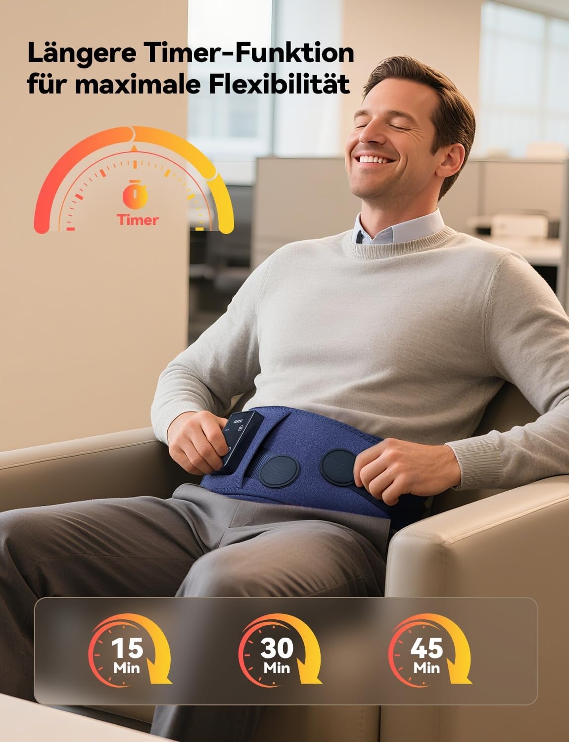 Warmtegordel Rug Pijnverlichting - Draadloos met 5 Massagemodi & 3 Warmtestanden