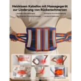 Warmtegordel Rug Pijnverlichting - Draadloos met 5 Massagemodi & 3 Warmtestanden