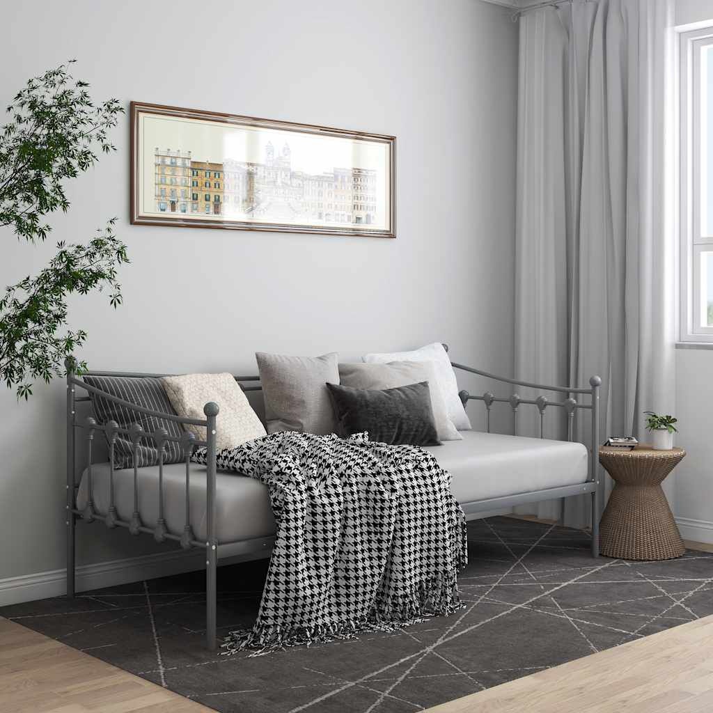 vidaXL Slaapbank Metaal Grijs 90x200 cm - 35% Korting