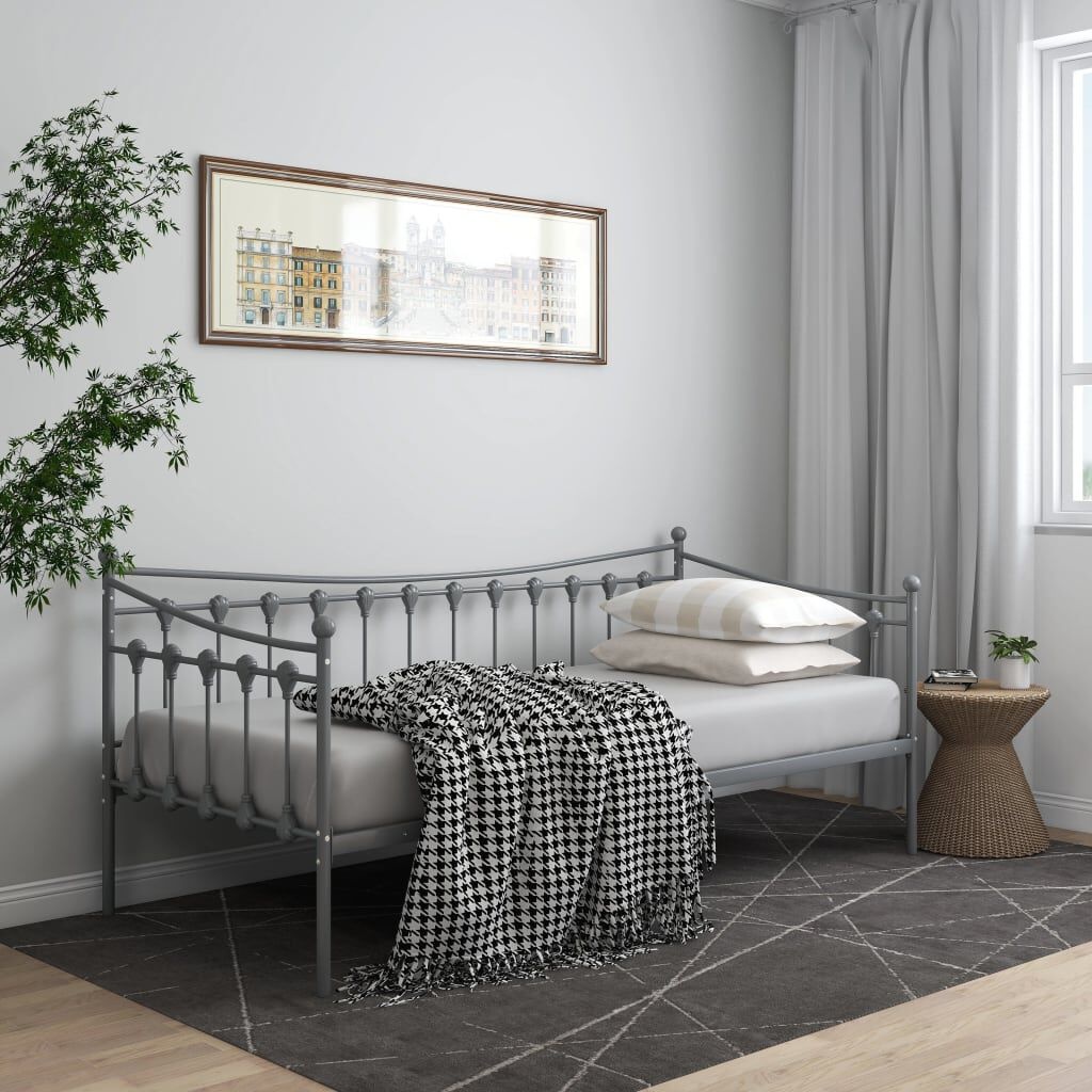 vidaXL Slaapbank Metaal Grijs 90x200 cm - 35% Korting