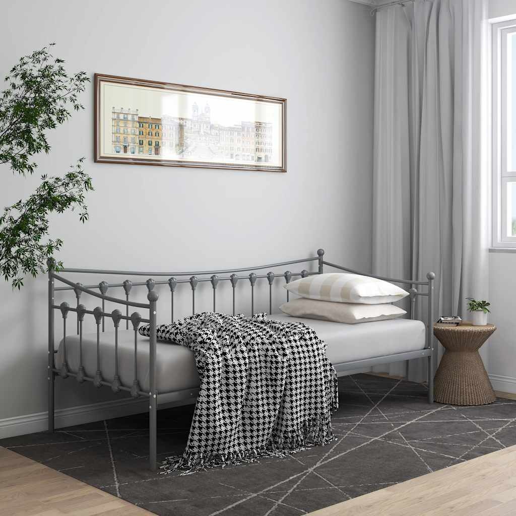 vidaXL Slaapbank Metaal Grijs 90x200 cm - 35% Korting
