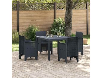 VidaXL Tuinstafel Antraciet 100x100x73 cm Poly Rattan - 34% Korting!