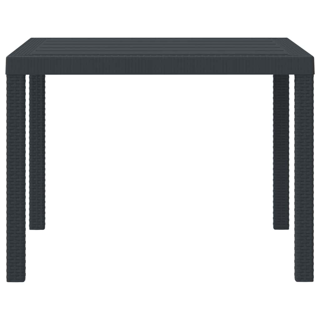 VidaXL Tuinstafel Antraciet 100x100x73 cm Poly Rattan - 34% Korting!