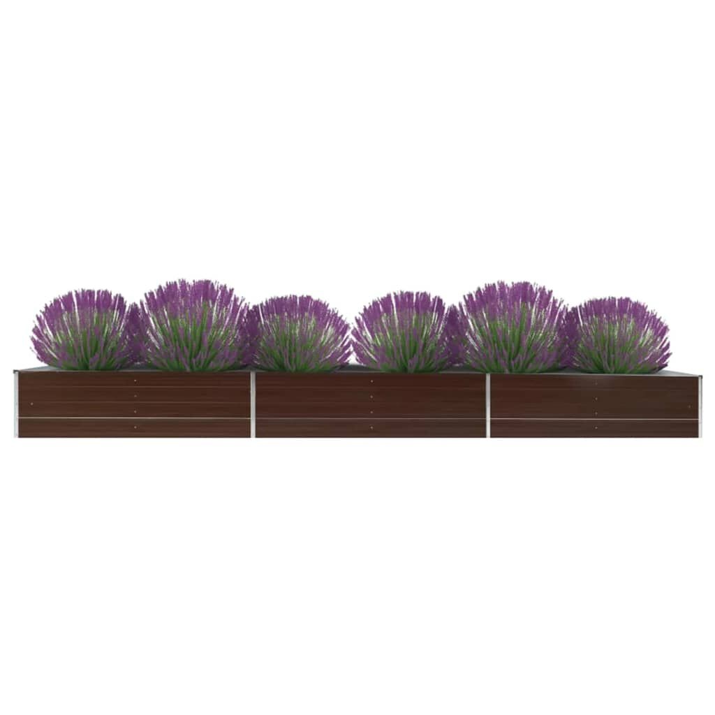 Verhoogde Plantenbak Staal 480x80x45 cm Bruin - 51% Korting!