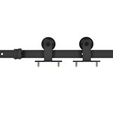vidaXL Deurrails Set SKIEN Zwart - 200 cm - Staal - 53% Korting